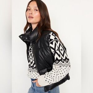 Old Navy Faux Leather Vest in Black